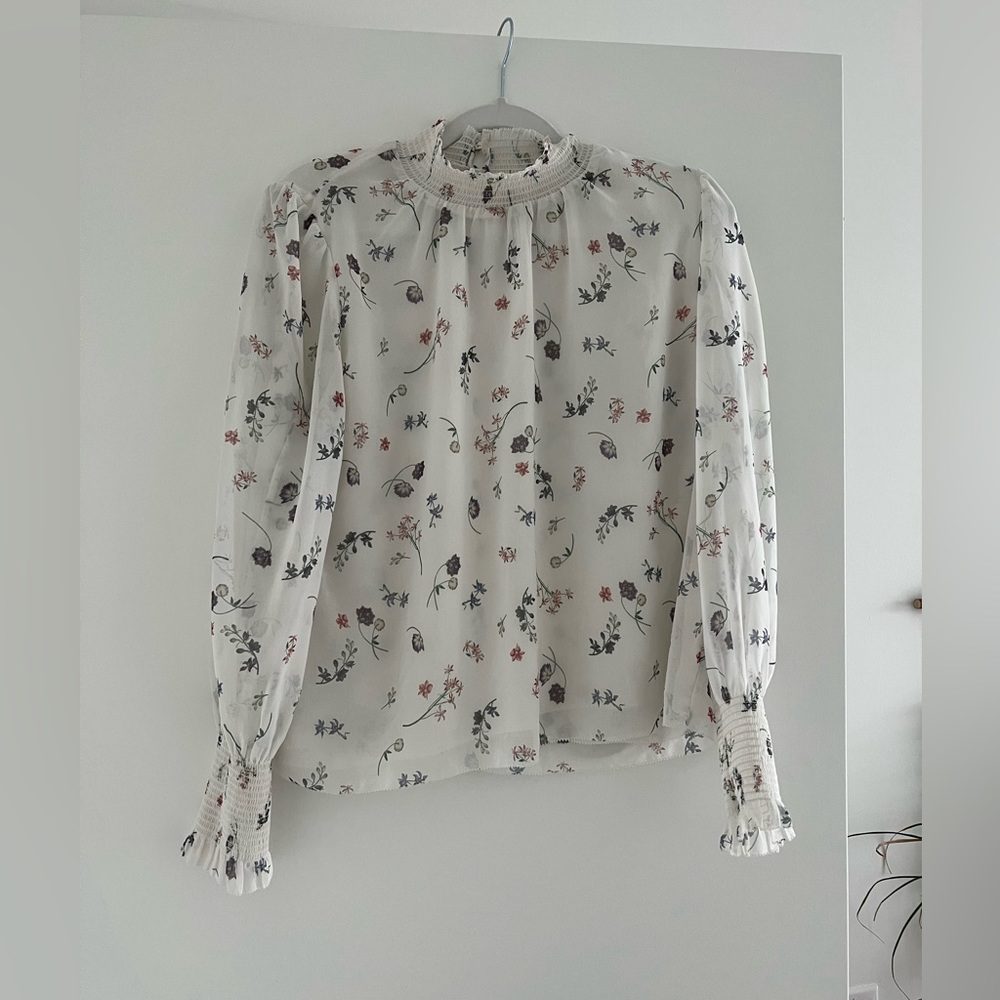 Aritzia sheer floral shirt